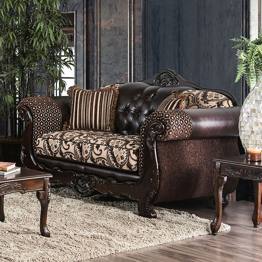 Quirino Light Brown/Dark Brown Love Seat - Imperial Furniture (Las Vegas, NV) - Multi Location