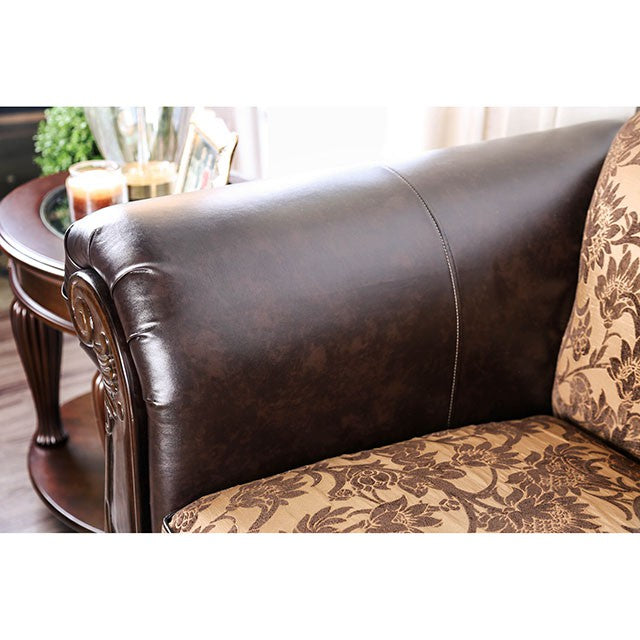 Quirino Tan/Dark Brown Love Seat - Imperial Furniture (Las Vegas, NV) - Multi Location