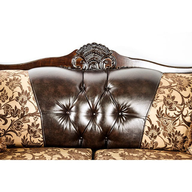 Quirino Tan/Dark Brown Love Seat - Imperial Furniture (Las Vegas, NV) - Multi Location