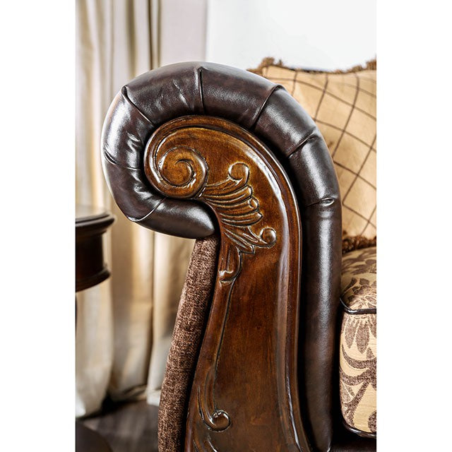 Quirino Tan/Dark Brown Love Seat - Imperial Furniture (Las Vegas, NV) - Multi Location
