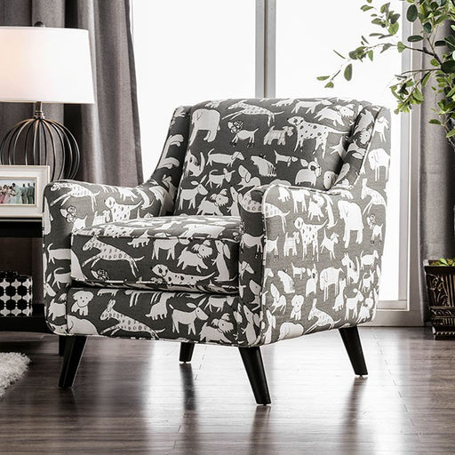 Patricia Ivory/Black Animal Pattern Chair - Imperial Furniture (Las Vegas, NV) - Multi Location